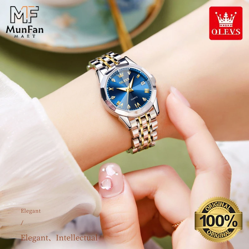 Original OLEVS 9931 Women’s Watch Golden Blue - Image 3