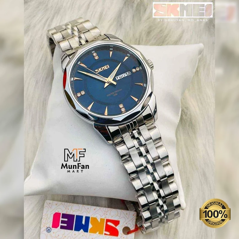 Original SKMEI 9268 Silver Blue Man's Watch