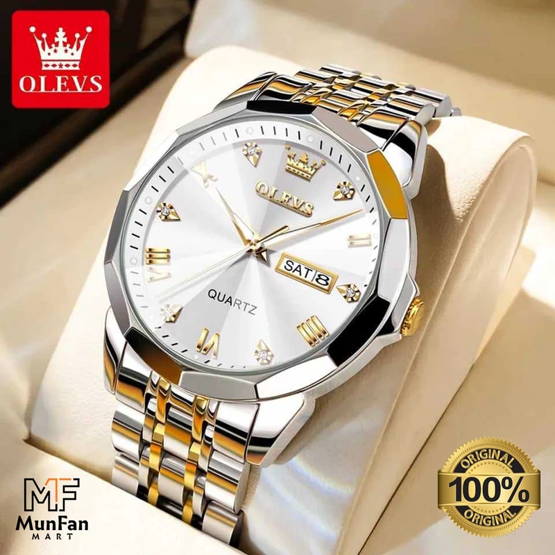 Original OLEVS 9931 Man’s Watch Golden Silver