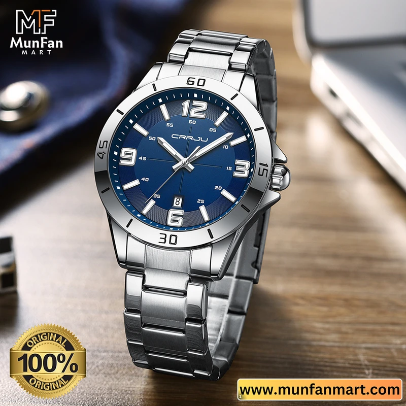 Original CRRJU 5003 Man’s Watch Silver Blue - Image 3