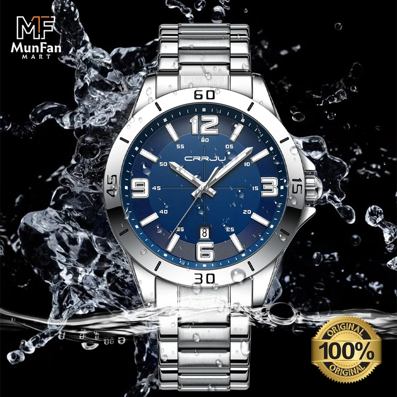 Original CRRJU 5003 Man’s Watch Silver Blue - Image 4