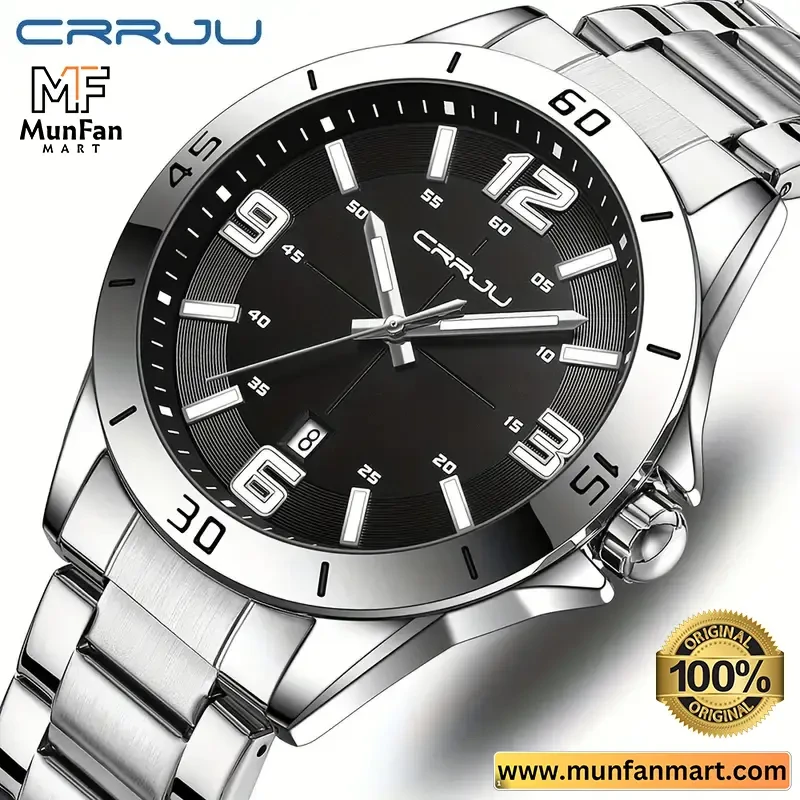 Original CRRJU 5003 Man’s Watch Silver Black - Image 4