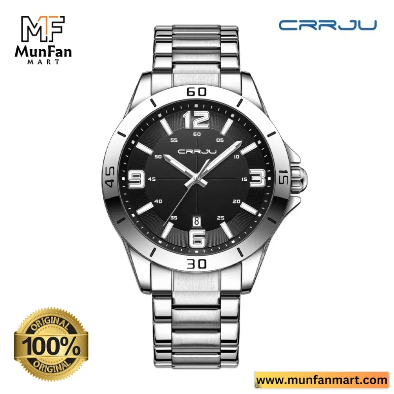 Original CRRJU 5003 Man’s Watch Silver Black - Image 5