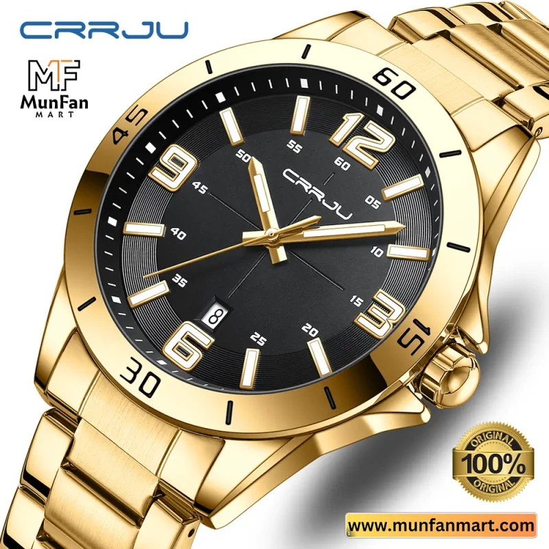 Original CRRJU 5003 Man’s Watch Gold Black - Image 5